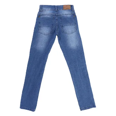 Calça Jeans Juvenil Okyside Used Com Bigodes E Rasgos